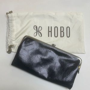 COPY - HOBO Original Leather Double-Frame Clutch Wallet, black, leather